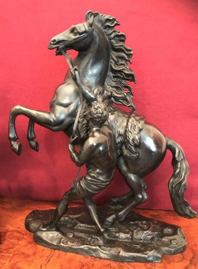 Antique Bronze Marley Horses, Equestrian, Figures, Circa 1875