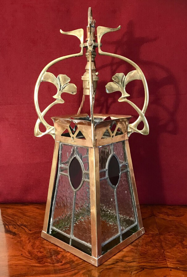 Antique Art Nouveau Lantern, Lamp, Circa 1890 / 1910