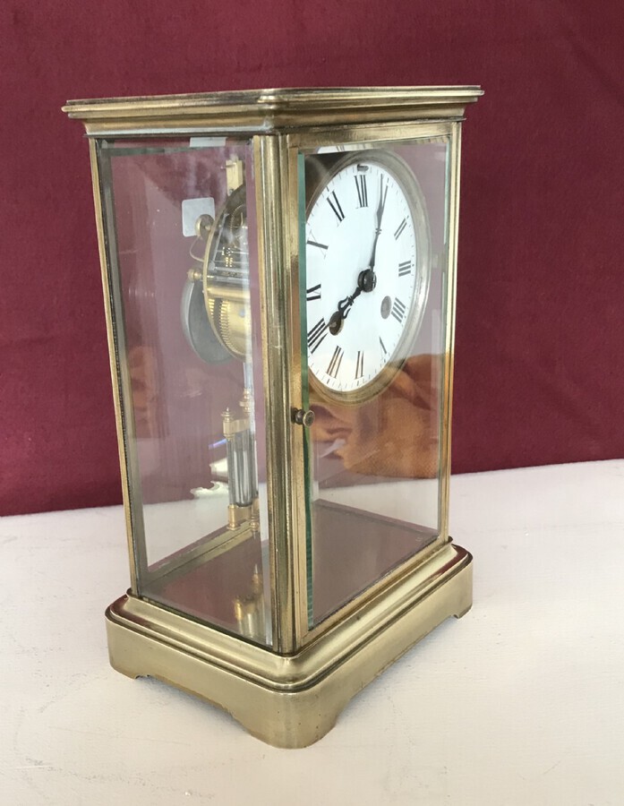 Antique A Four Glass Library Clock Circa 1900