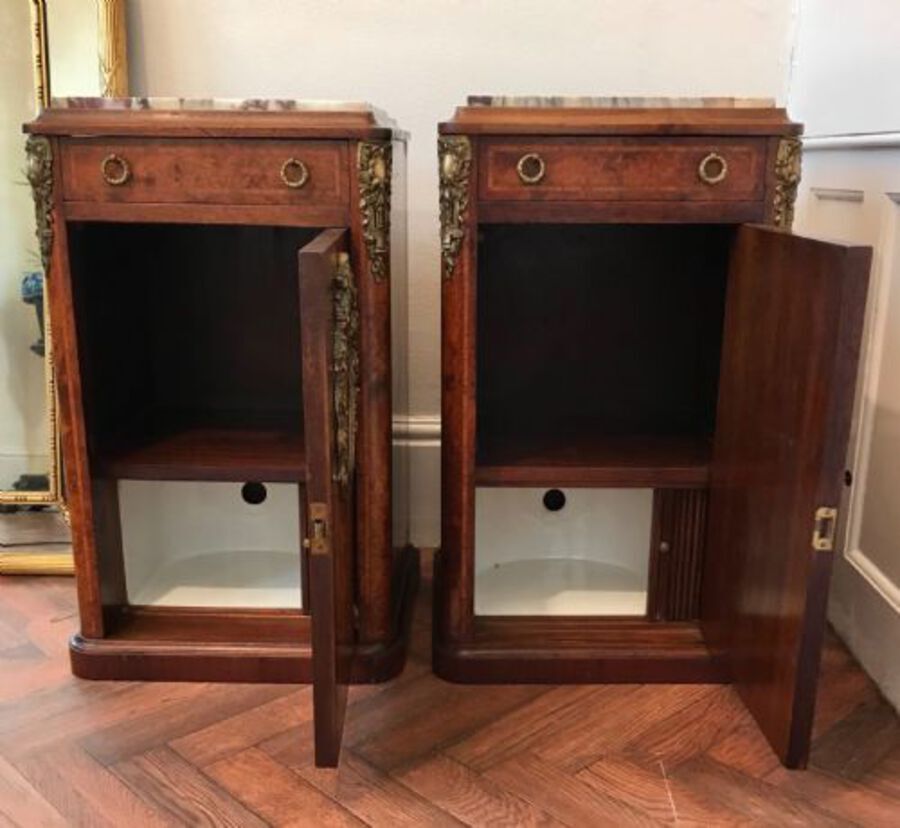 Antique A Fine Pair Of French Cabinets, Side Tables. Bedside Tables Circa 1880