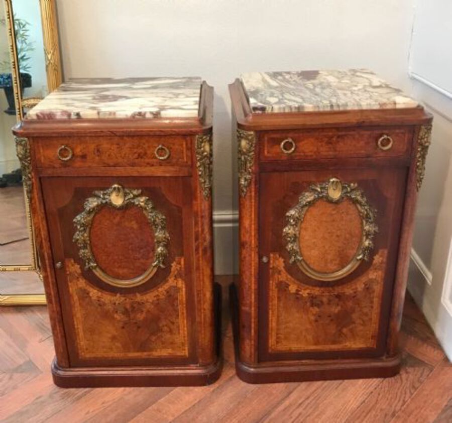 Antique A Fine Pair Of French Cabinets, Side Tables. Bedside Tables Circa 1880