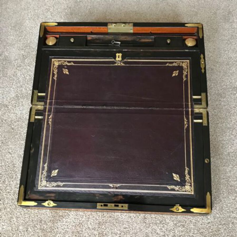 Antique Campaign Birdseye Maple Stationary Box Circa 1880