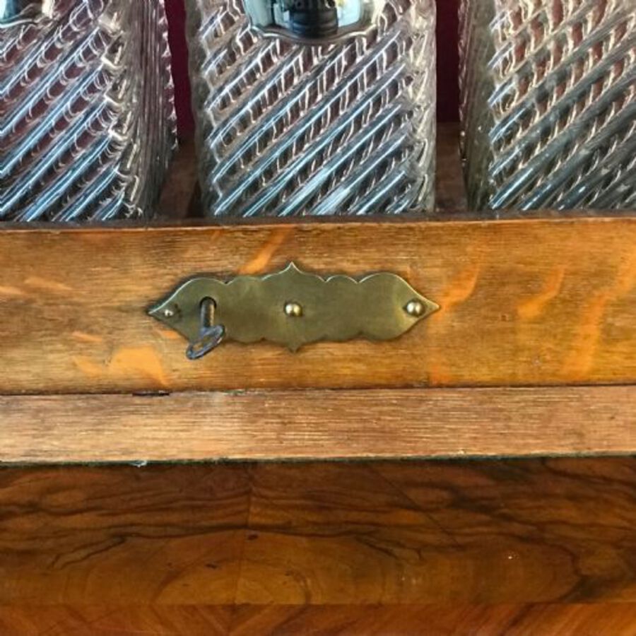 Antique Oak Tantalus  Circa 1930