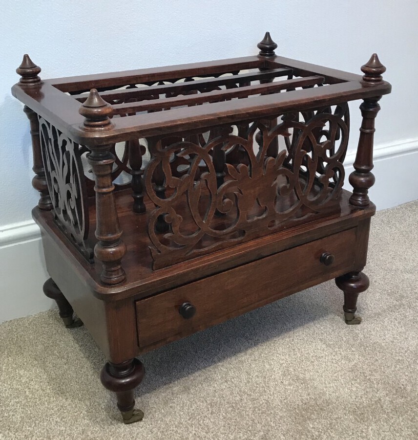 Good Quality Victorian Canterbury. Magazine Rack. Circa 1875