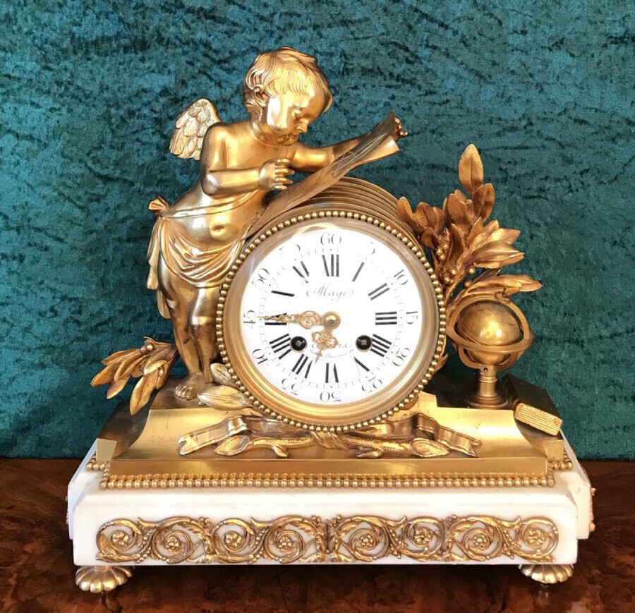 Antique 19th-century Clock Garniture. French Mantel Clock. Circa 1875