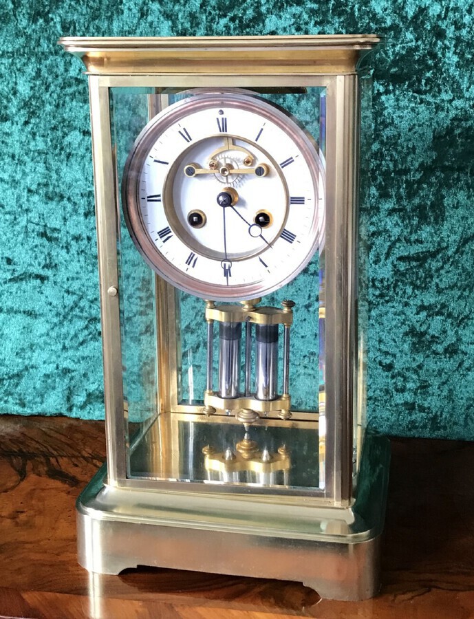 Mantel Clock Circa 1890. A Good And Large Four Glass, Mantle Clock Circa 1880