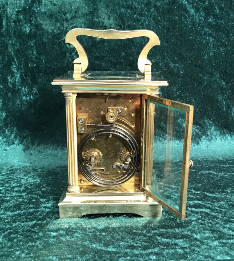 Antique A Good Eight Day Striking Carriage Clock Circa 1900