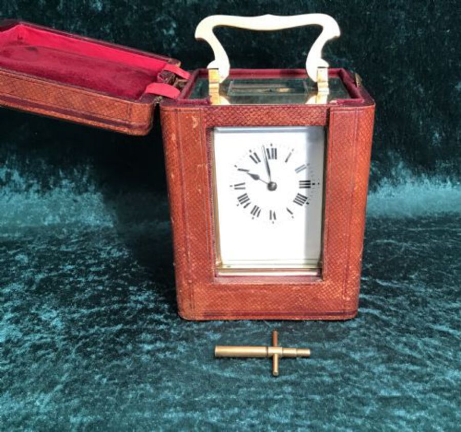 Antique A Good Eight Day Striking Carriage Clock Circa 1900