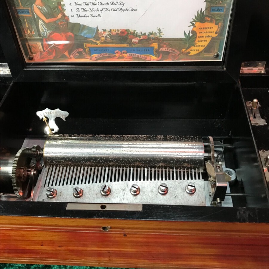 Antique A Good Quality Victorian Music Box Circa 1875