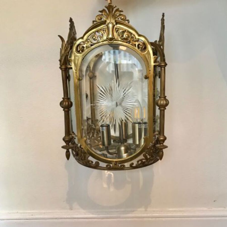 Antique Superb Quality  4 Glass  Hall Lantern, Chandelier, Ceiling Light