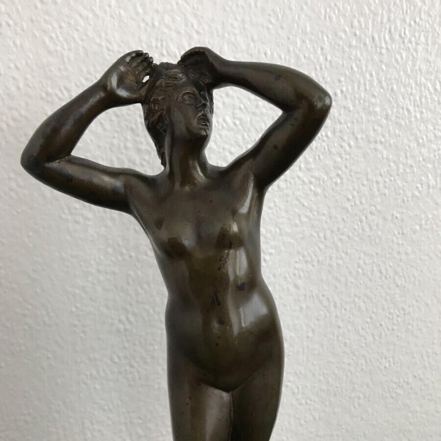 Antique Cartinet Bronze. Sculpture. Of A Nude Circa 1890