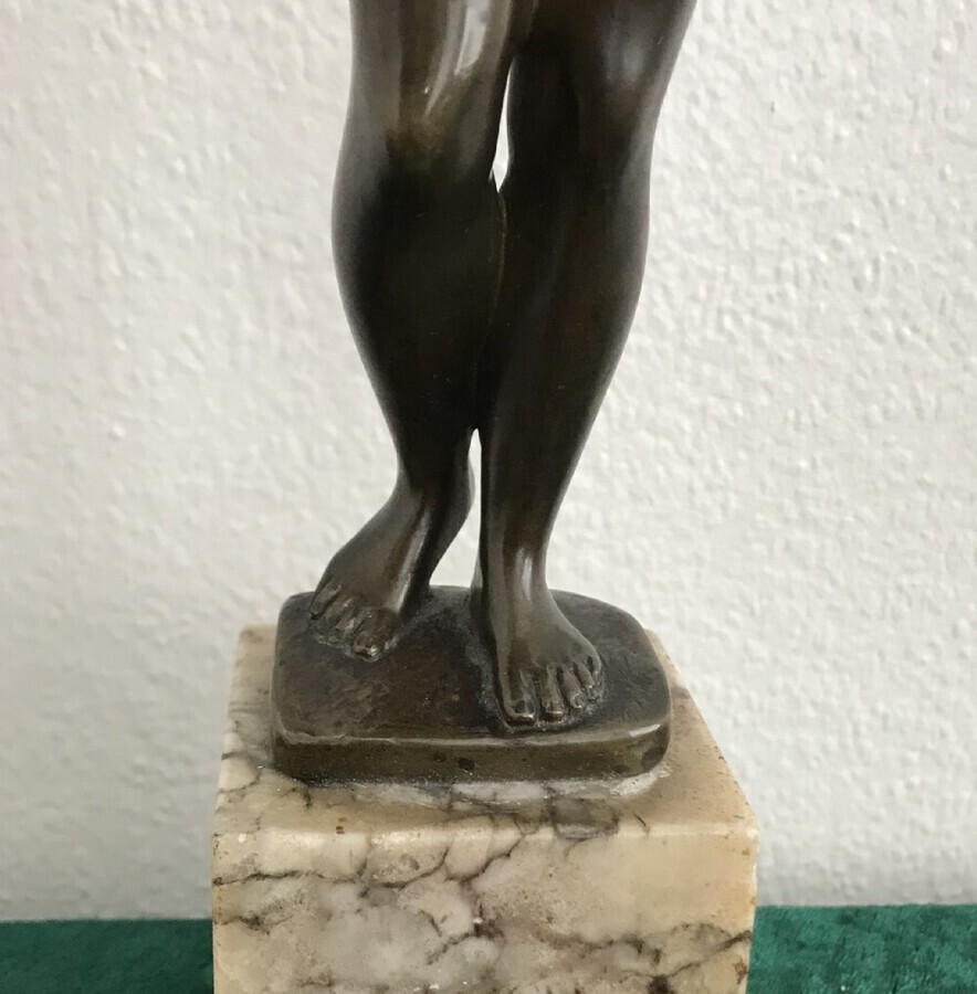 Antique Cartinet Bronze. Sculpture. Of A Nude Circa 1890