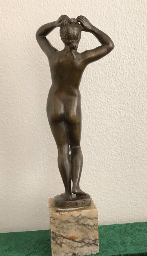 Antique Cartinet Bronze. Sculpture. Of A Nude Circa 1890