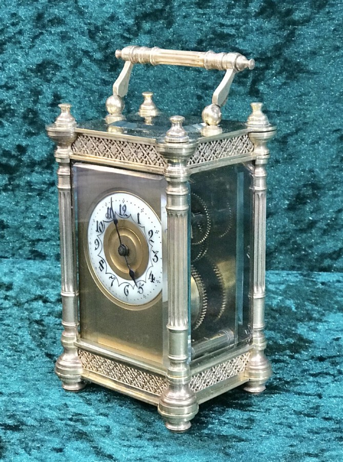 Victorian Filigree Decorated Carriage Clock Circa 1890
