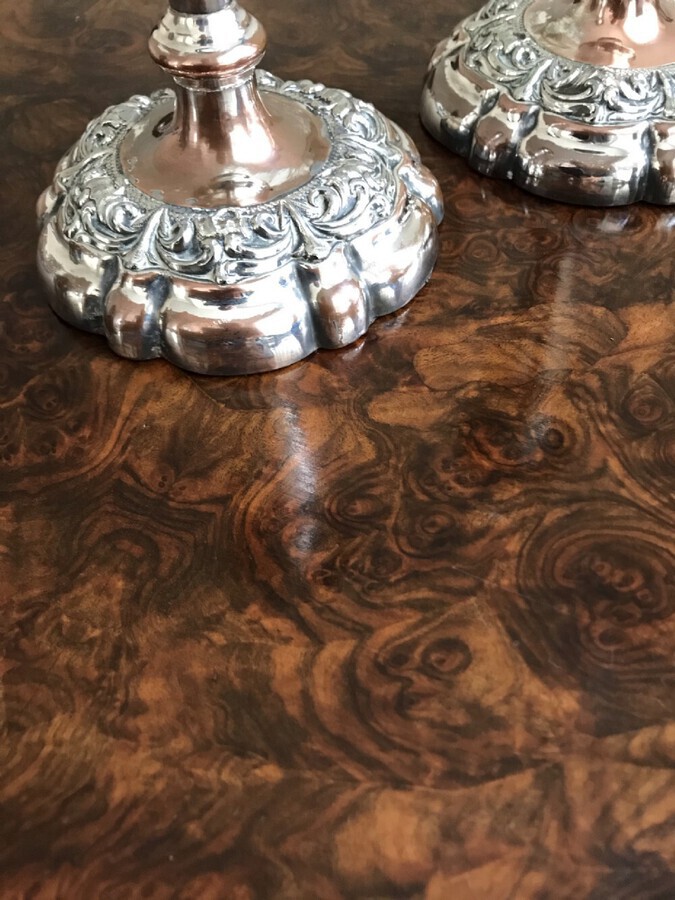 Antique A Pair Of Old Sheffield Plated Candlesticks Circa 1920
