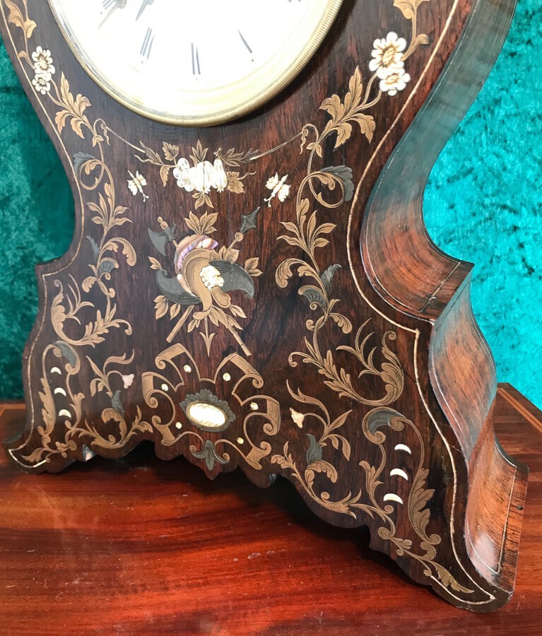 Antique Most Decorative Eight Day Chiming Mantle Clock Circa 1860