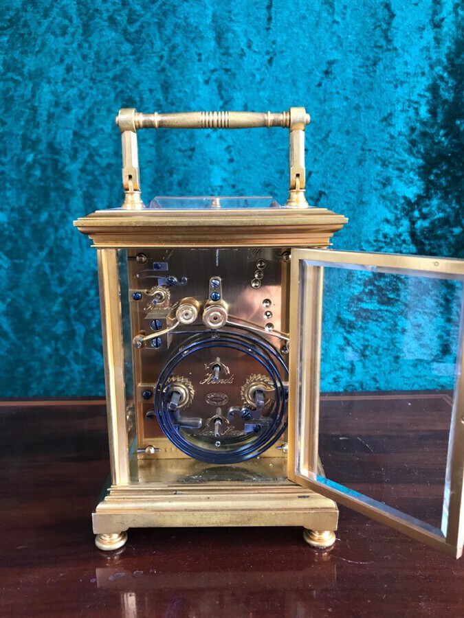 Antique Fine Gilt Carriage Clock Circa 1900