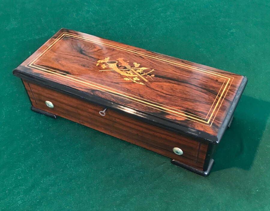 Victorian Musical, Cylinder,Music Box, Circa 1875 With Harp. Piccolo. Zither.