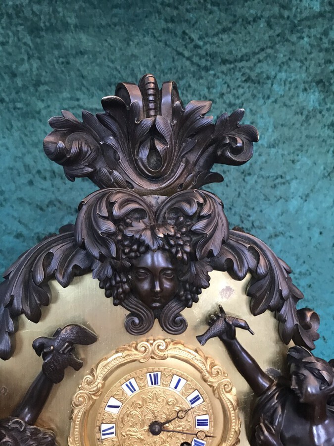 Antique Decorative 8-day Striking Clock, Circa 1860, Victorian Mantle Clock.