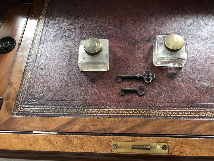 Antique Victorian Walnut Davenport Desk Circa 1870