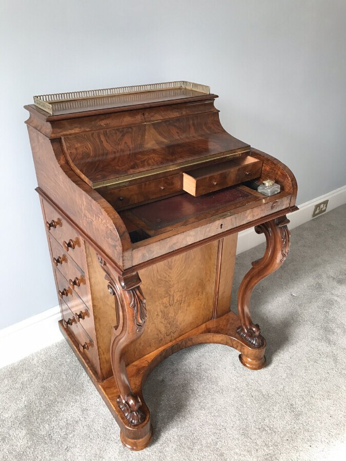 Antique Victorian Walnut Davenport Desk Circa 1870