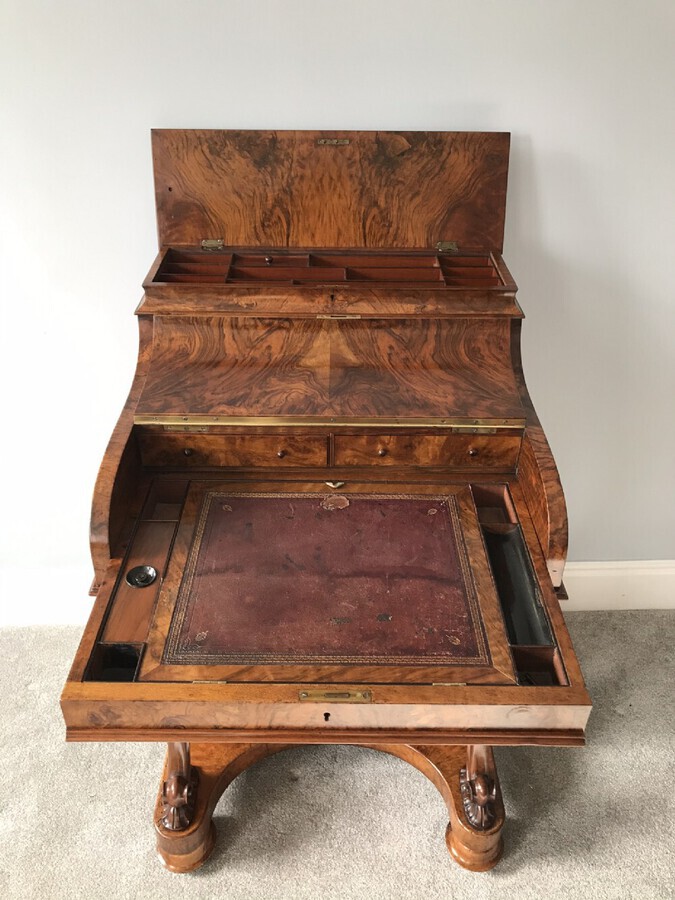 Antique Victorian Walnut Davenport Desk Circa 1870