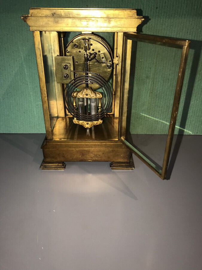 Antique 19th Century 4  Glass Library Clock