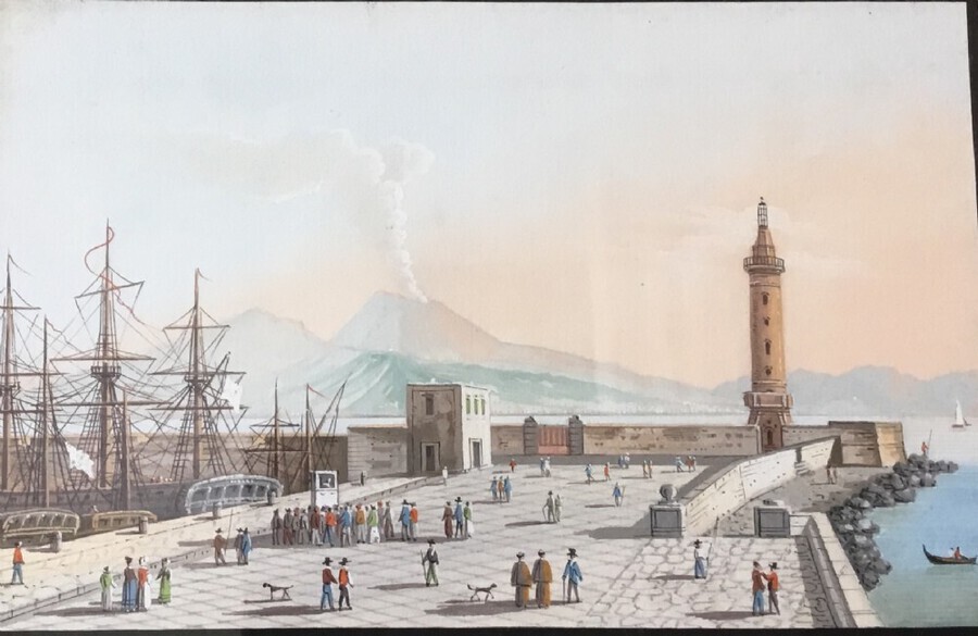 Antique Superb Condition Pair Of 19ct Neapolitan Views