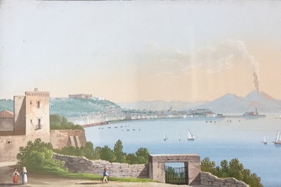 Antique Superb Condition Pair Of 19ct Neapolitan Views