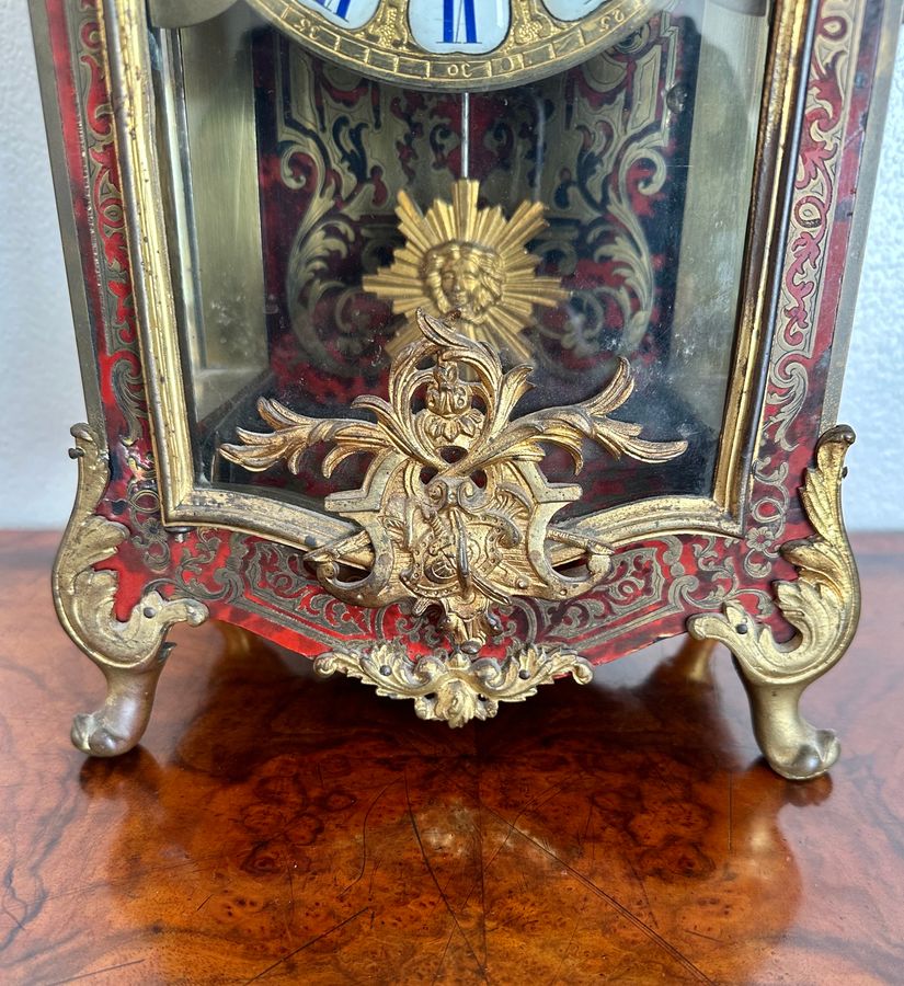 Antique A fine French Boulle mantle clock, circa 1860