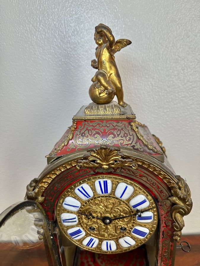 Antique A fine French Boulle mantle clock, circa 1860