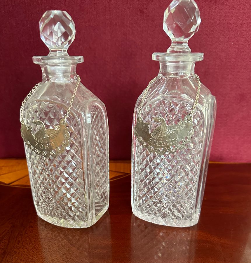 Antique Pair of Edwardian decanters and stoppers, circa 1900