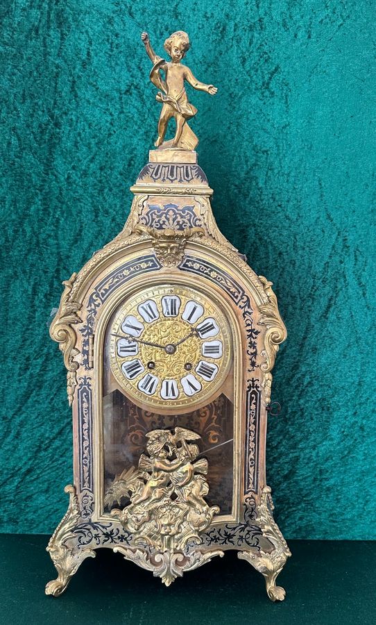 Antique French Boulle mantle clock, circa 1860