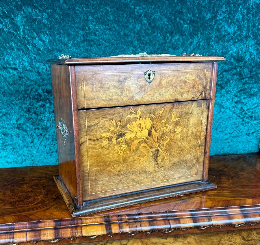 Antique Edwardian Marquetry stationery cabinet, circa 1900