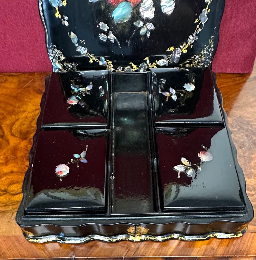 Antique Papier mache jewellery box circa 1880