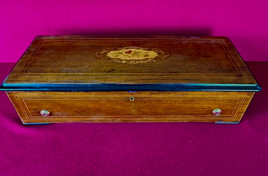 Antique Victorian cylinder music box, circa 1880