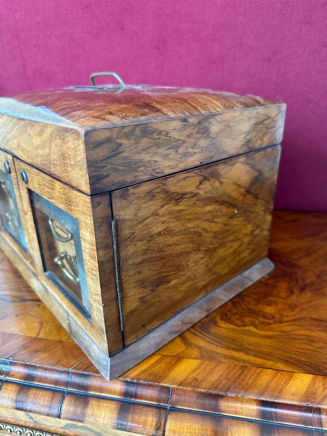 Antique Walnut jewellery/sewing box, circa 1880