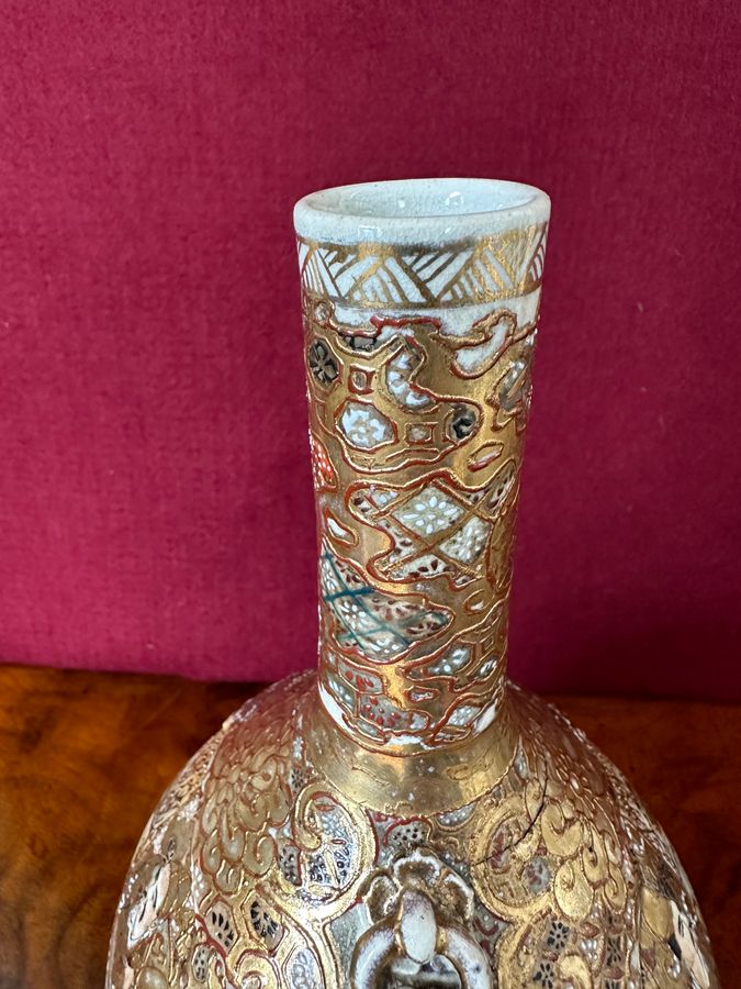 Antique Satsuma bottle vase circa 1890