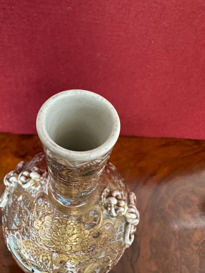 Antique Satsuma bottle vase circa 1890