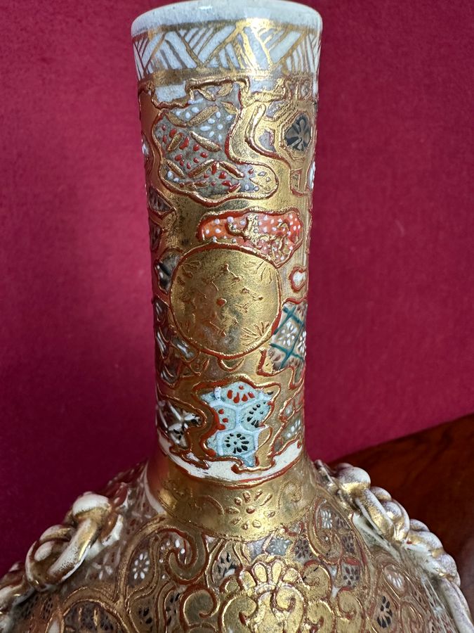 Antique Satsuma bottle vase circa 1890