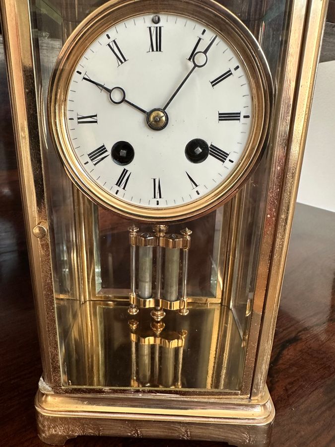 Antique Four glass mantle clock, circa 1900