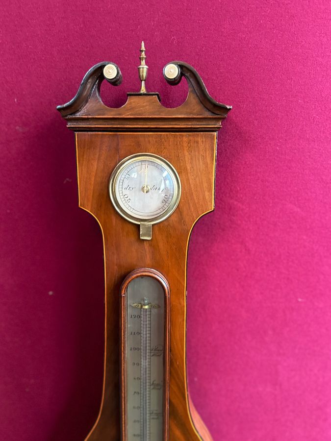 Antique Georgian mahogany barometer, Malaerida London