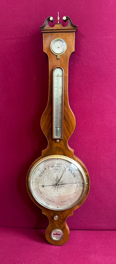 Antique Georgian mahogany barometer, Malaerida London