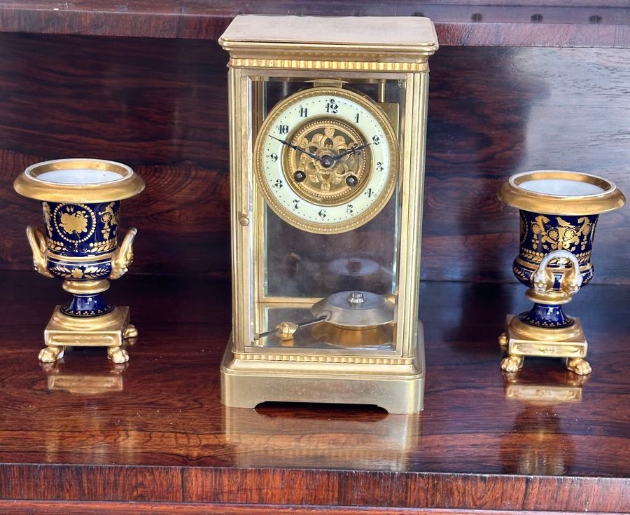 Antique French 4-glass mantle clock, circa 1880