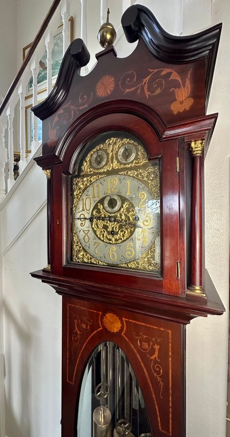 Antique Edwardian tubular bells longcase clock 