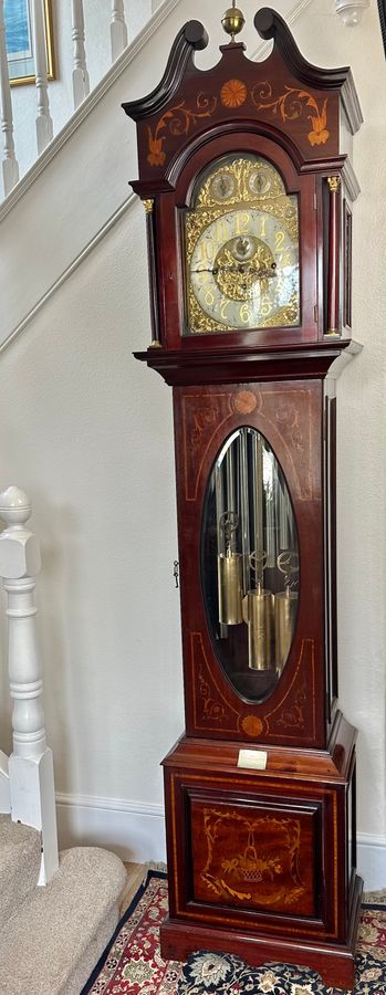 Antique Edwardian tubular bells longcase clock 