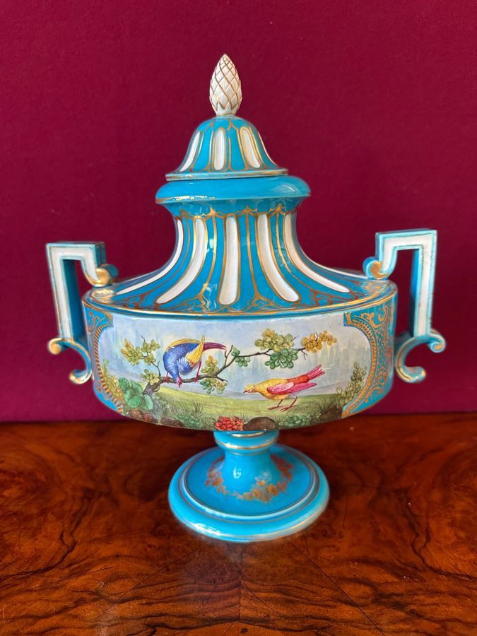 In the manner of Sevres, a lidded vase, circa 1900