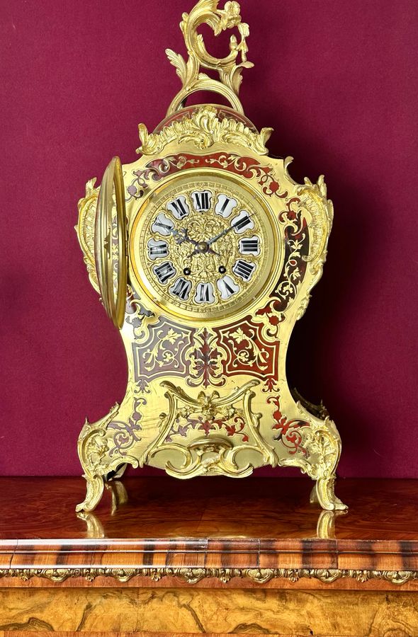 Antique A good & large Boulle clock, circa 1870