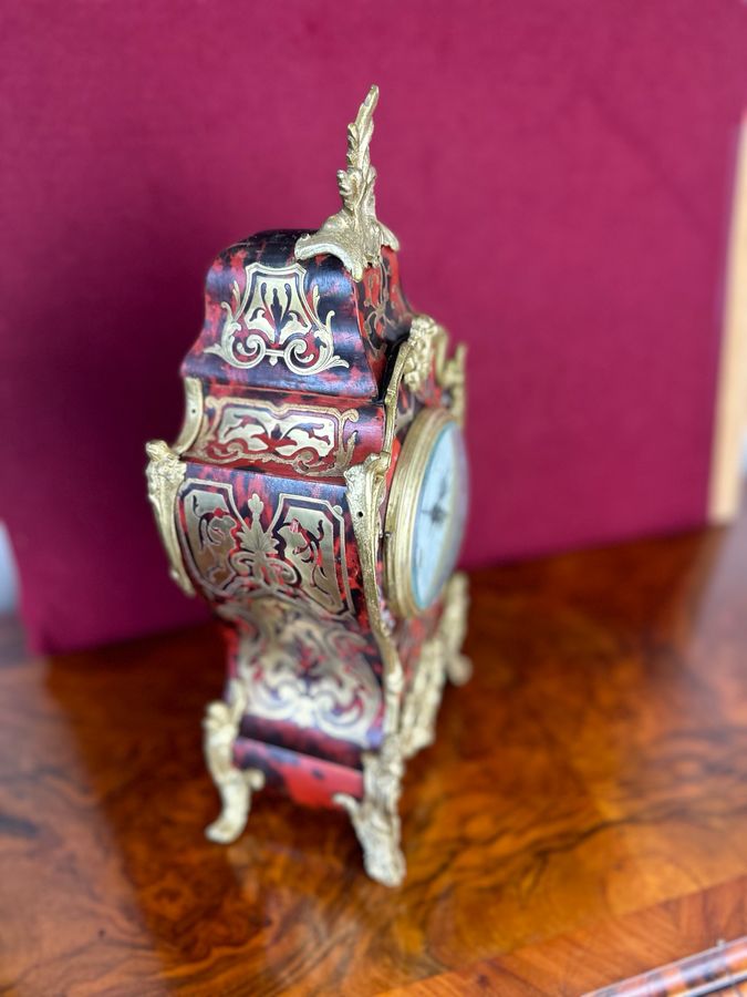 Antique French Boulle 8-day mantle clock, circa 1880