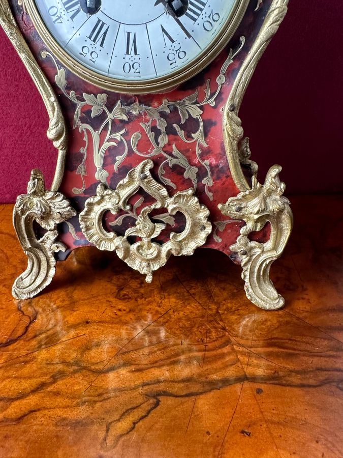 Antique French Boulle 8-day mantle clock, circa 1880